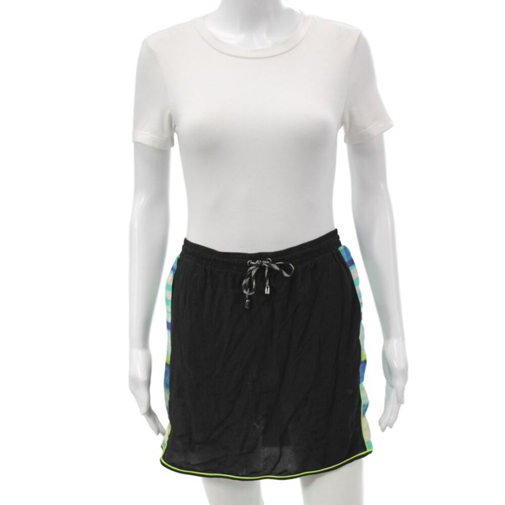 Jonathan Simkhai Womens Mini Silk Skirt Black Short Size M